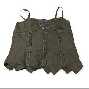 Vintage brown cotton tank top made in Japan